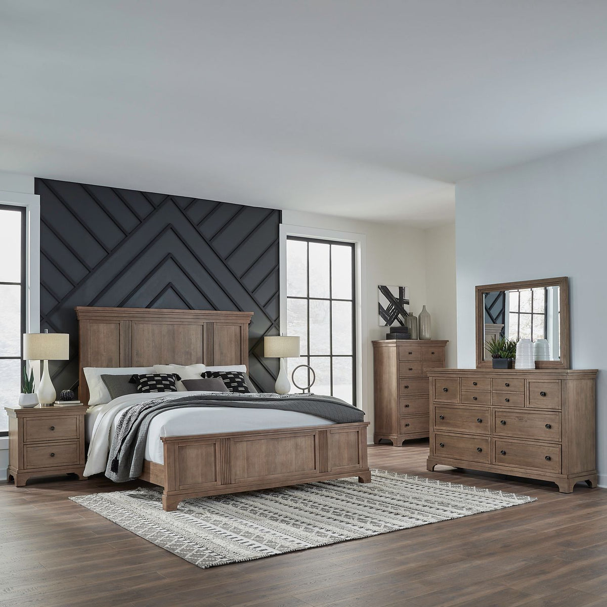928-BR-QPBDMCN - Queen Panel Bed, Dresser & Mirror, Chest, Night Stand - Liberty Furniture