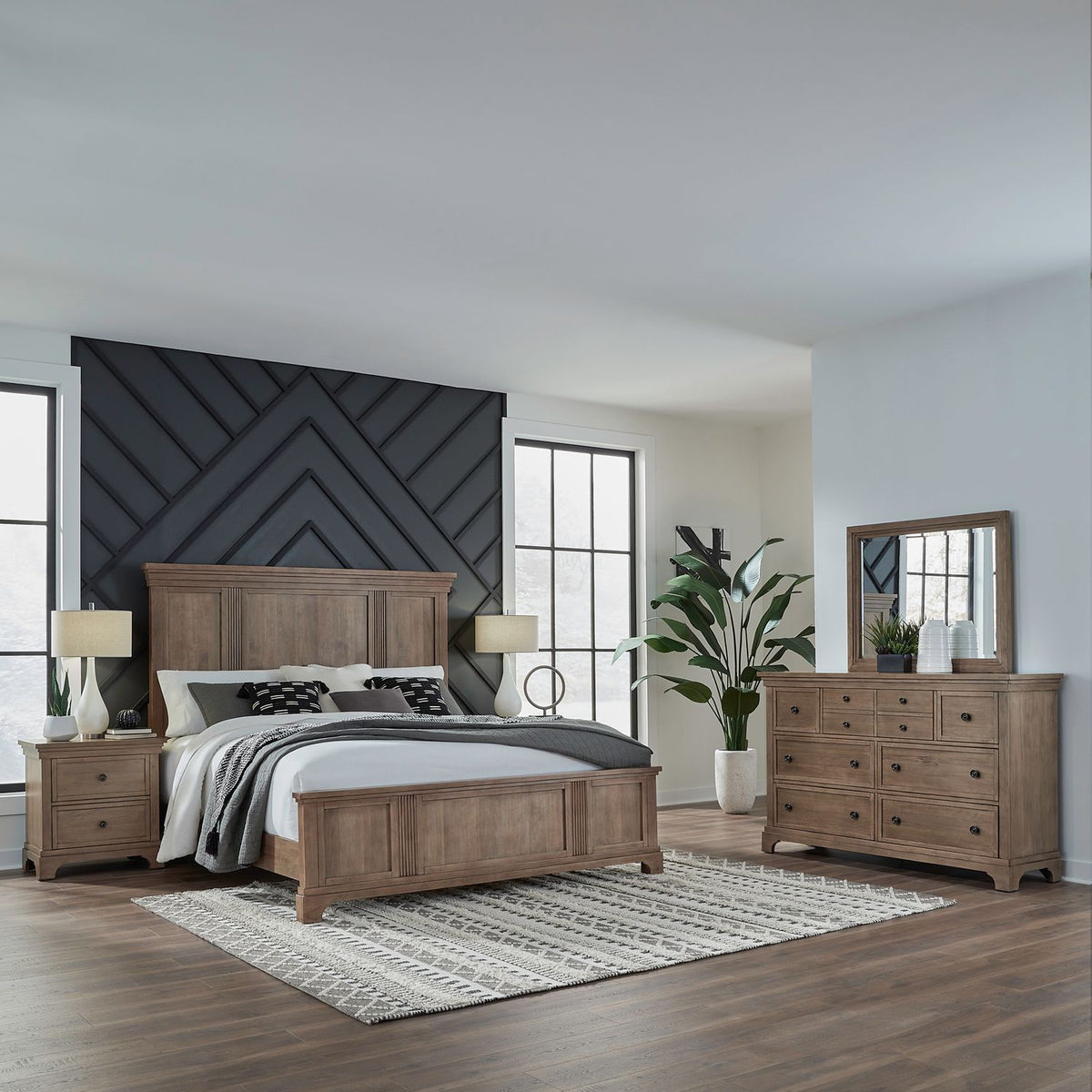 928-BR-QPBDMN - Queen Panel Bed, Dresser & Mirror, Night Stand - Liberty Furniture