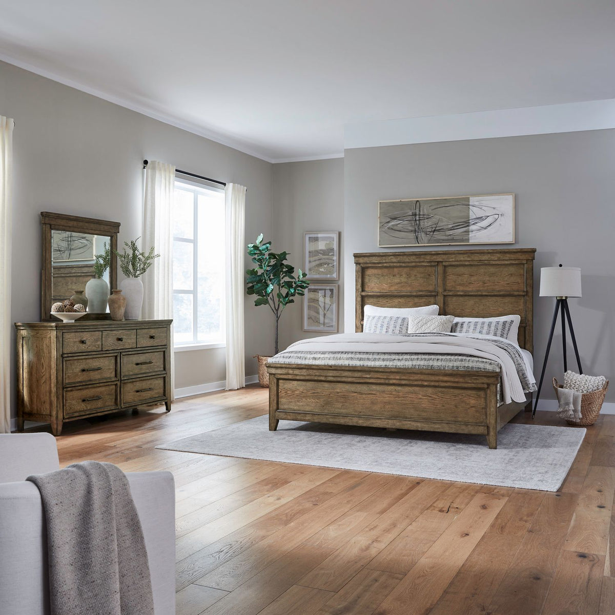 930-BR-KPBDM - King Panel Bed, Dresser & Mirror - Liberty Furniture