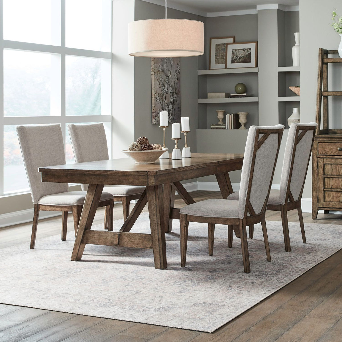 930-DR-5TRS - 5 Piece Trestle Table Set - Liberty Furniture