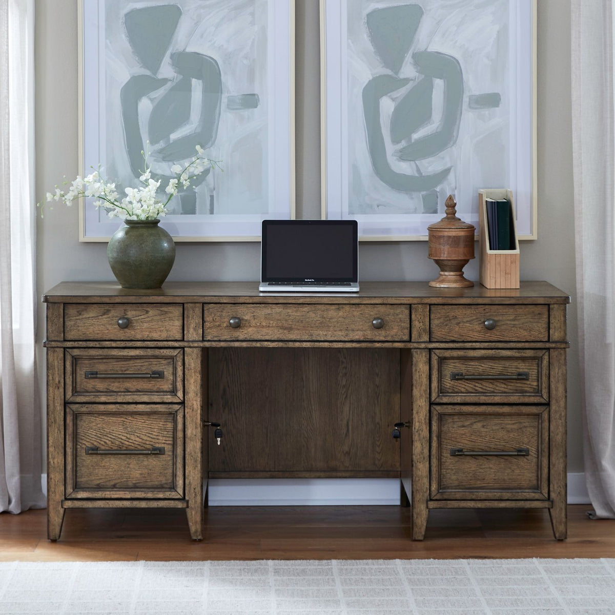 930-HO120T - Jr Executive Credenza Top - Liberty Furniture