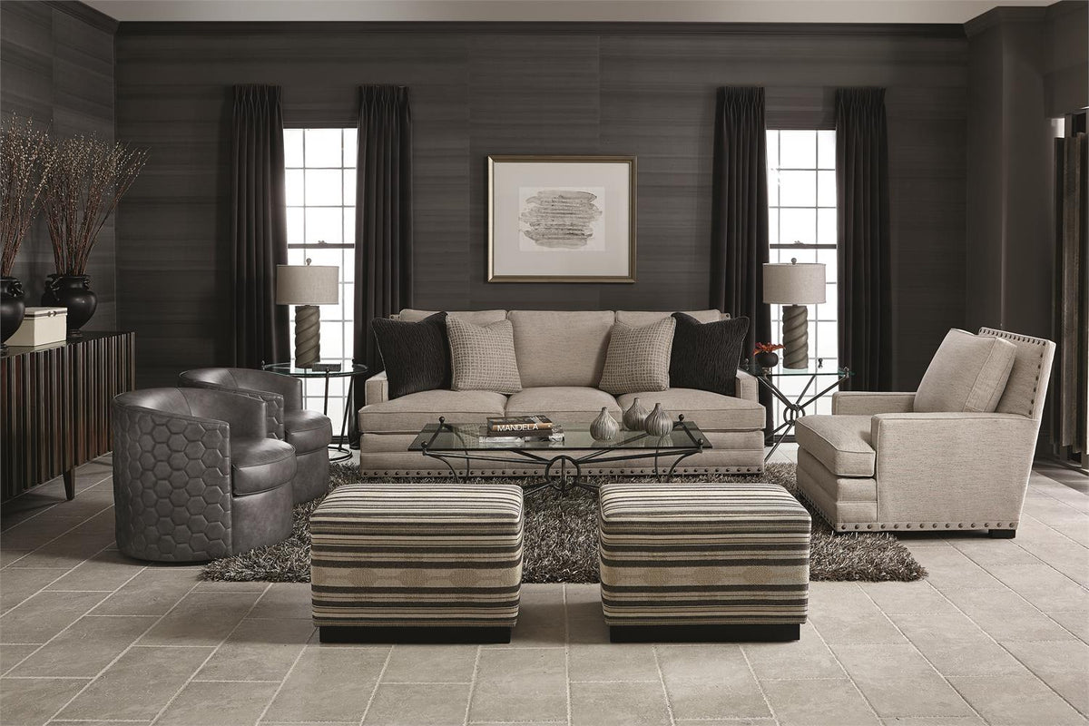 Merino Fabric Cocktail Ottoman