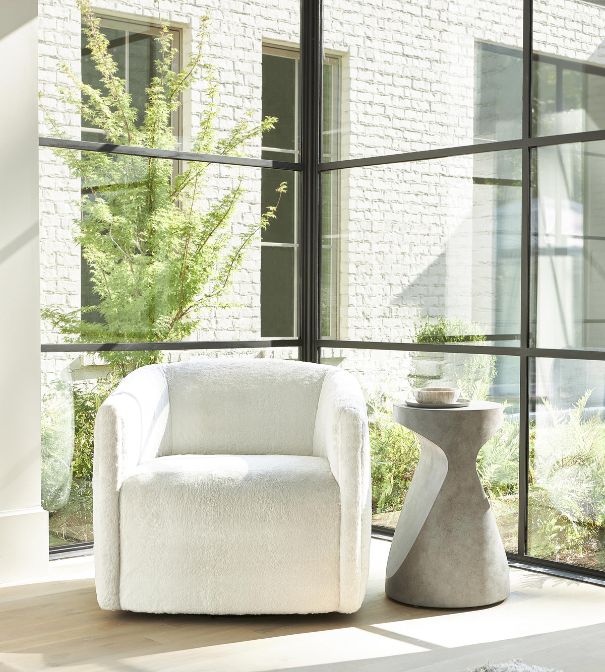 Aline Fabric Swivel Chair