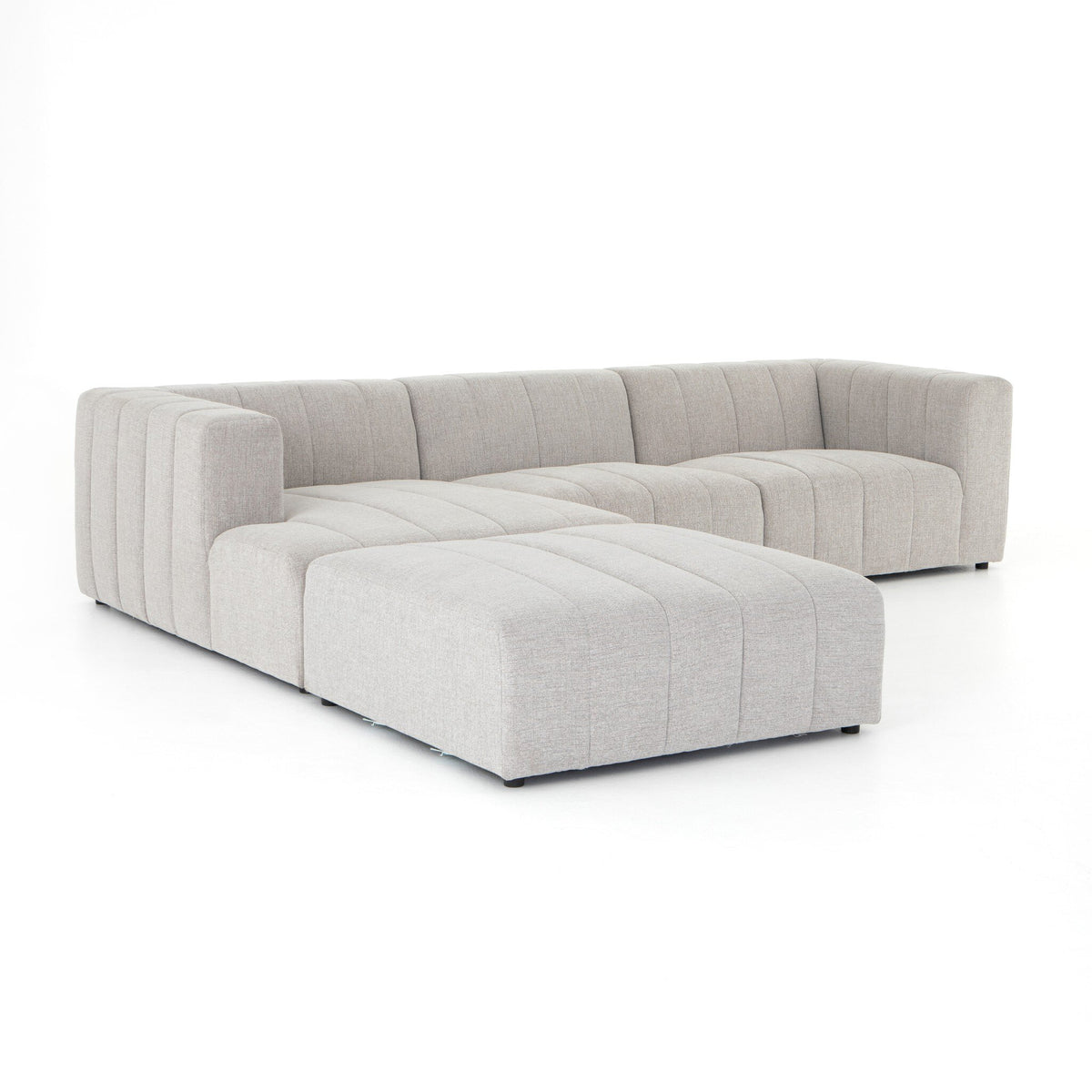 Langham Channeled 3pc Laf Sectional W/ Ottoman