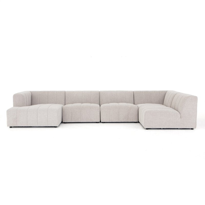 Langham Channeled 5pc Laf Chaise Sectional