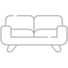 a white line drawing of a couch
