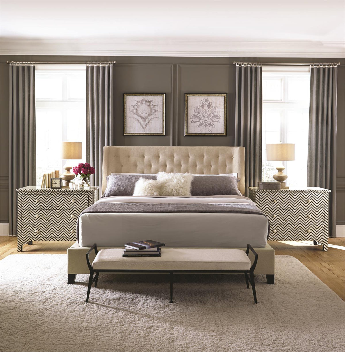 Maxime Fabric Shelter Bed King