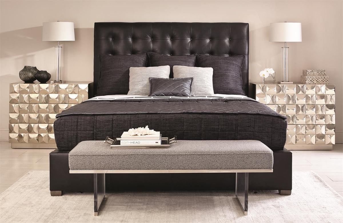 Avery Leather Panel Bed Queen (66.00" H)