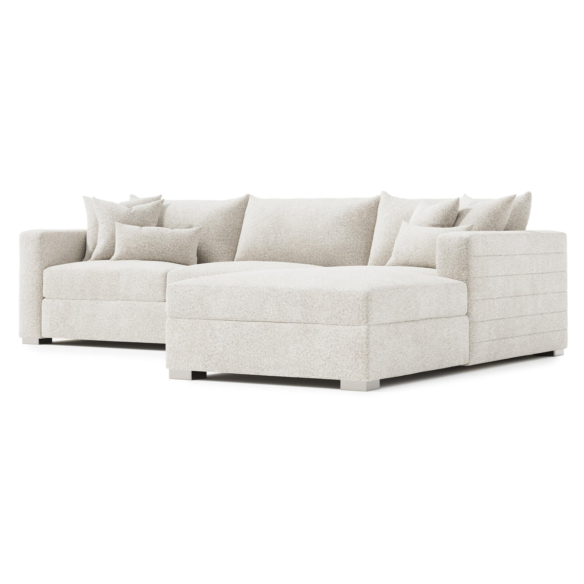 Helena Fabric Sectional Metal Foot