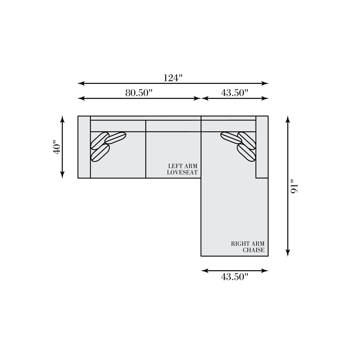 Helena Fabric Sectional Metal Foot