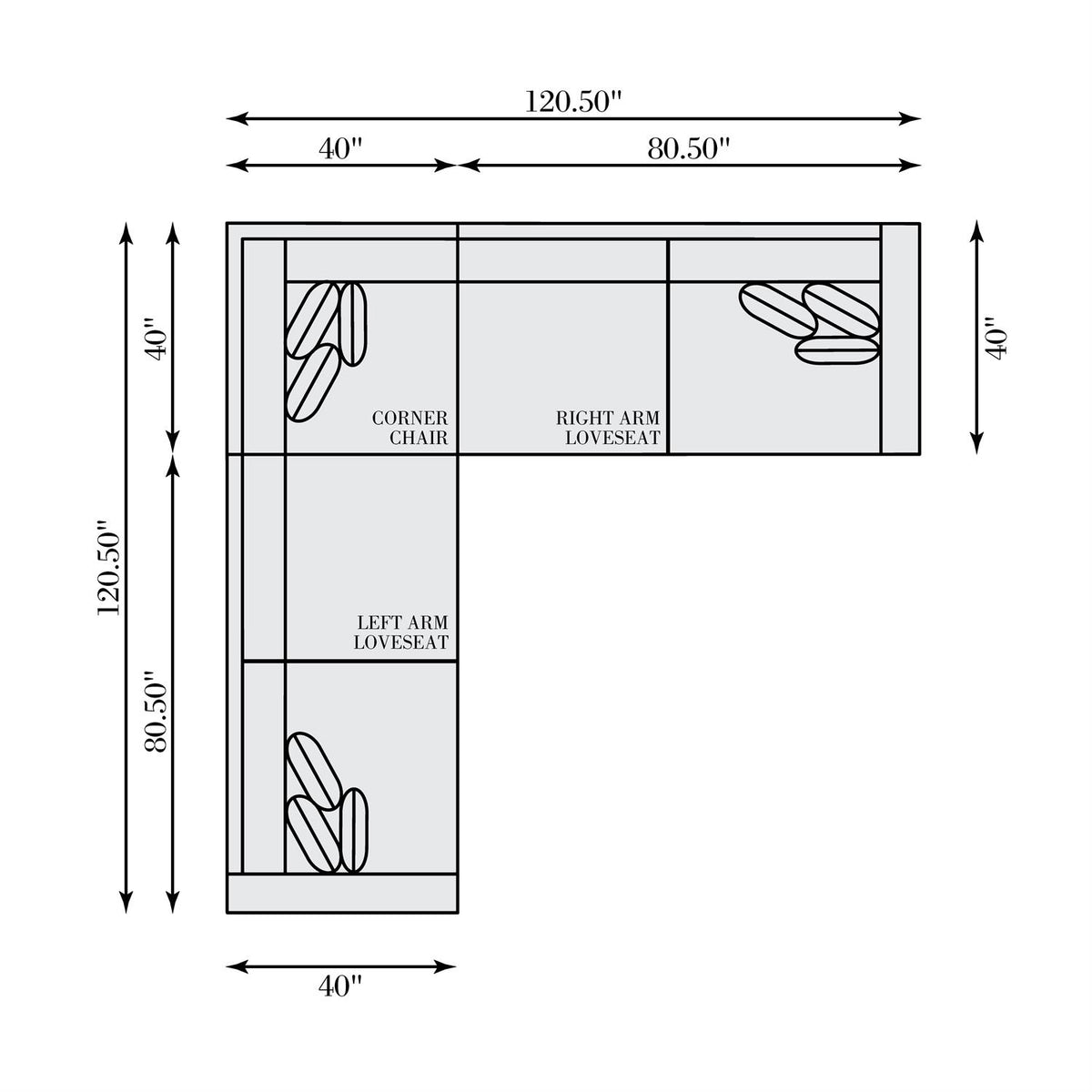 Helena Fabric Sectional Metal Foot