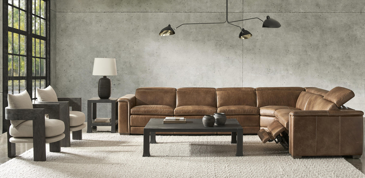 Lioni Leather Power Motion Sectional