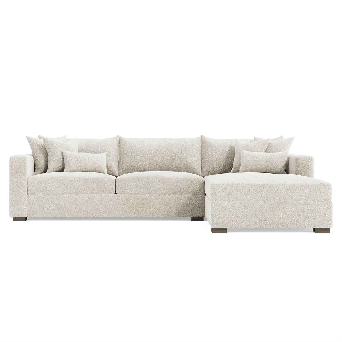 Helena Fabric Sectional Wood Foot