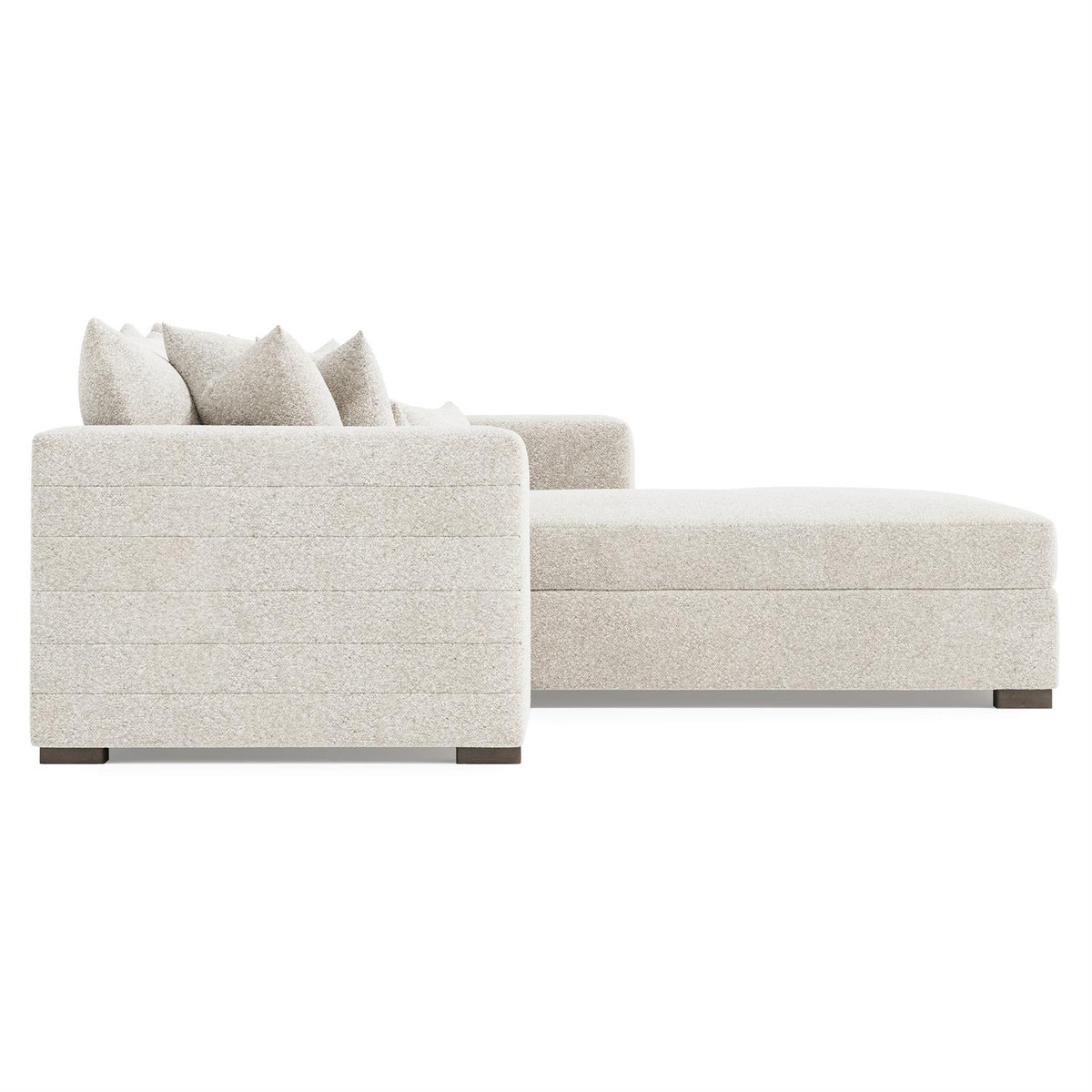 Helena Fabric Sectional Wood Foot