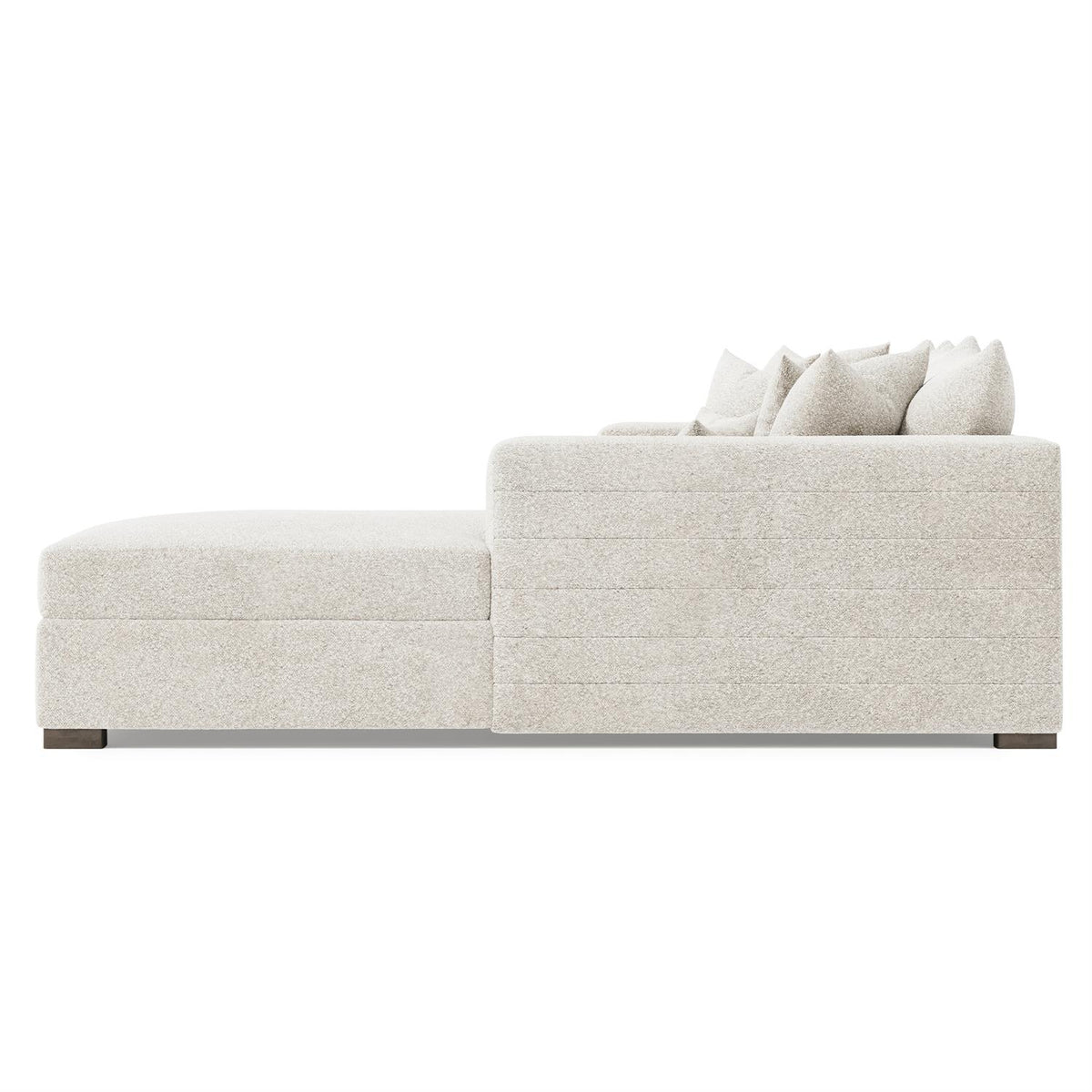 Helena Fabric Sectional Wood Foot