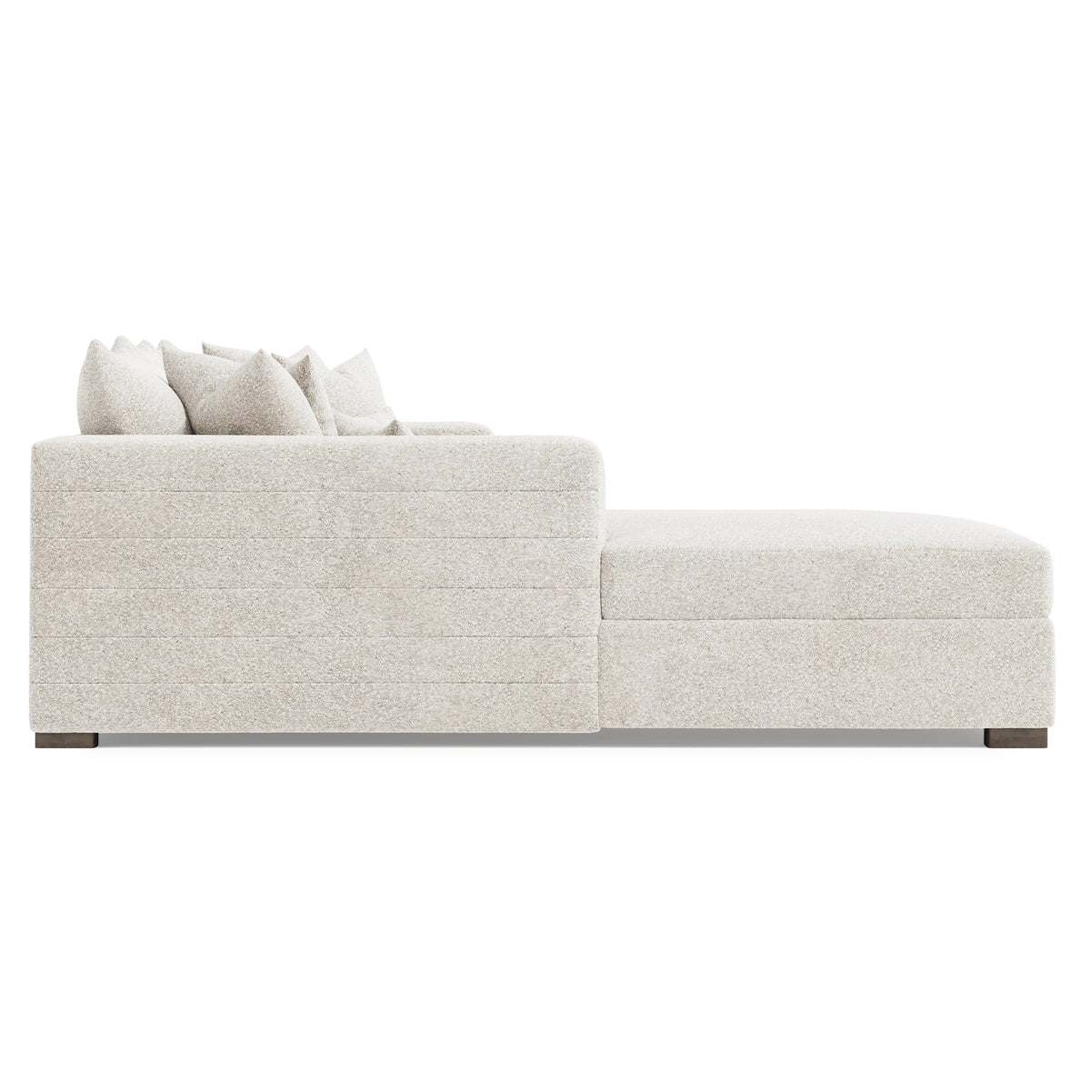 Helena Fabric Sectional Wood Foot