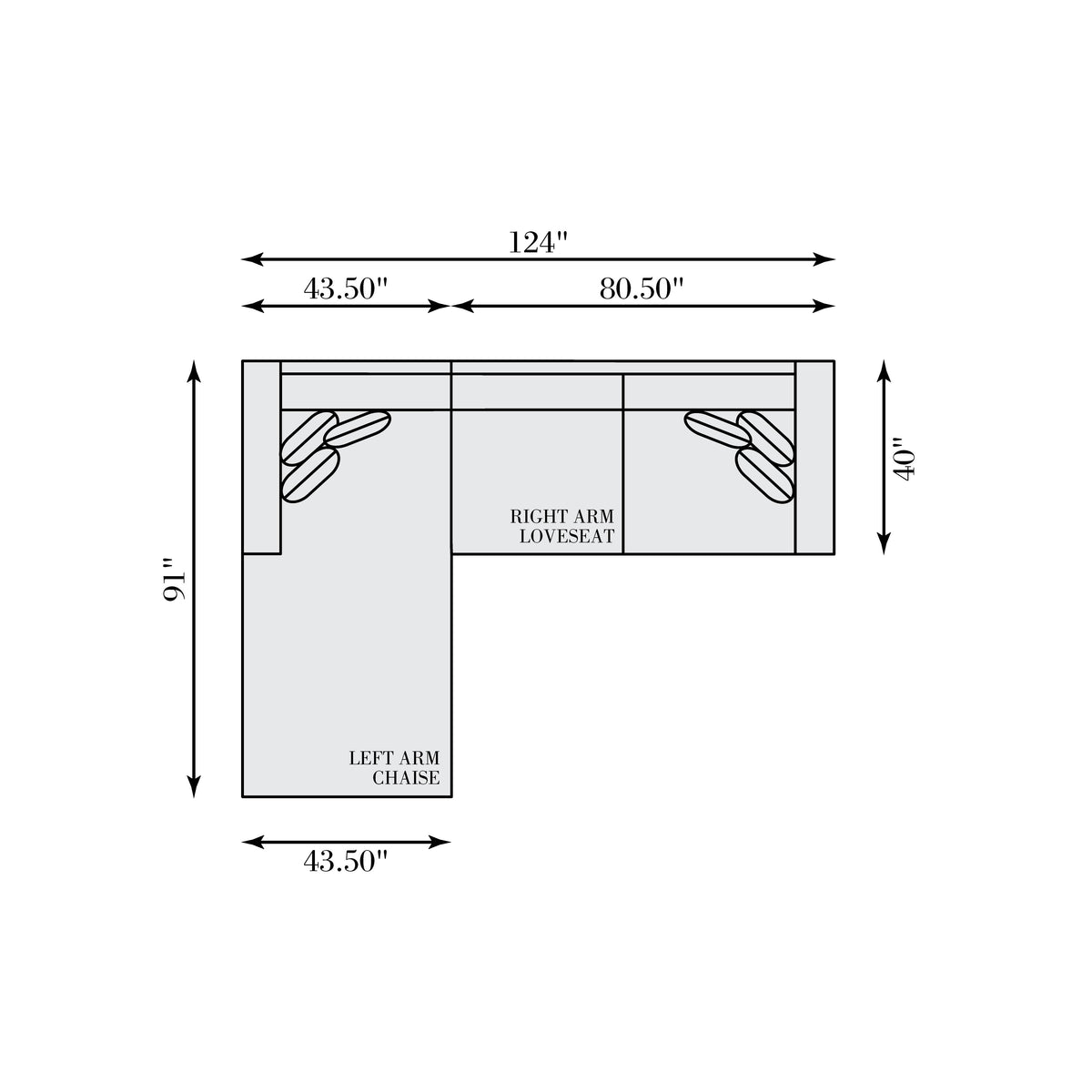 Helena Fabric Sectional Wood Foot