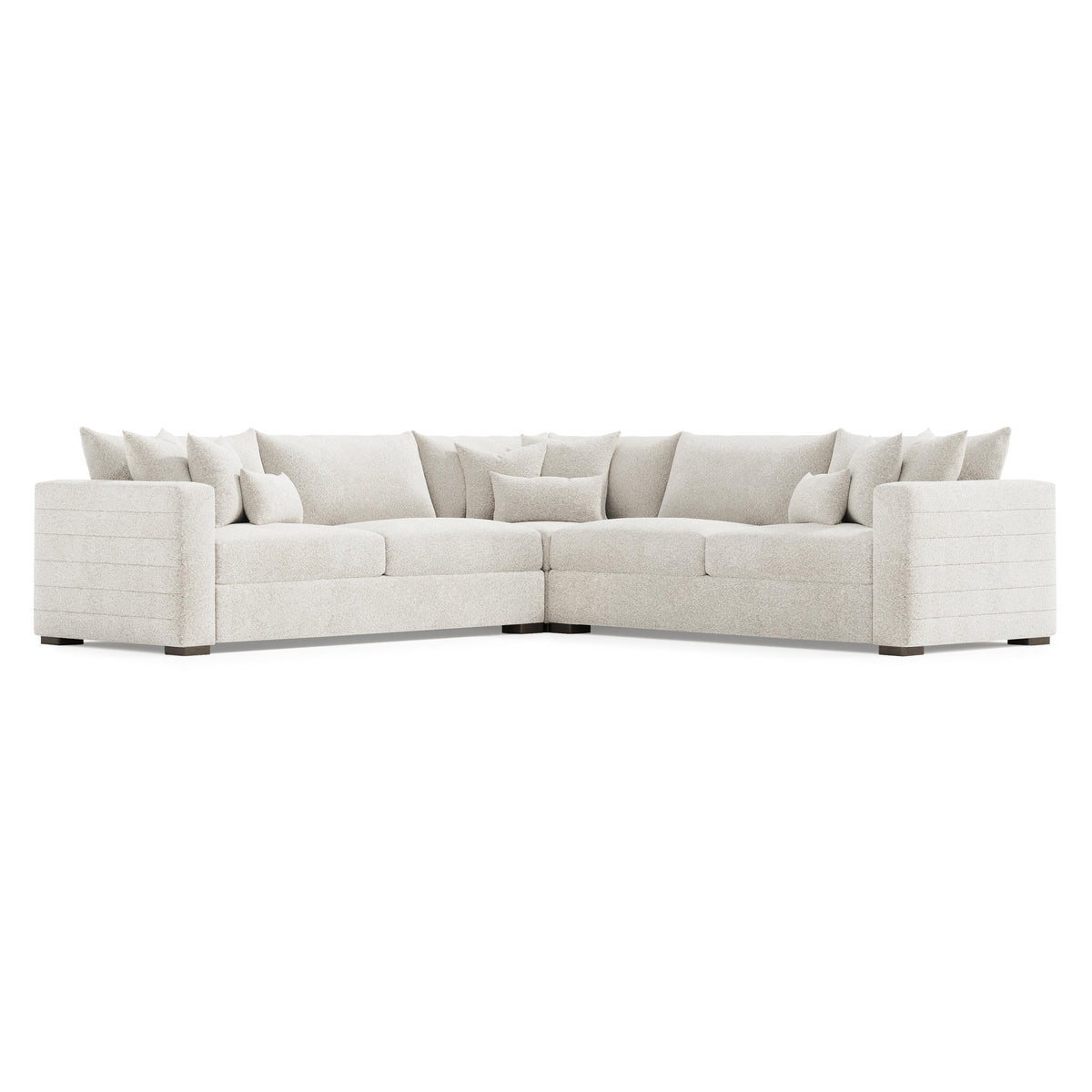 Helena Fabric Sectional Wood Foot