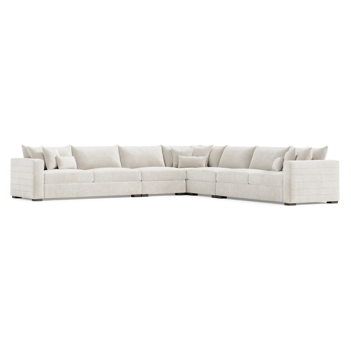 Helena Fabric Sectional Wood Foot