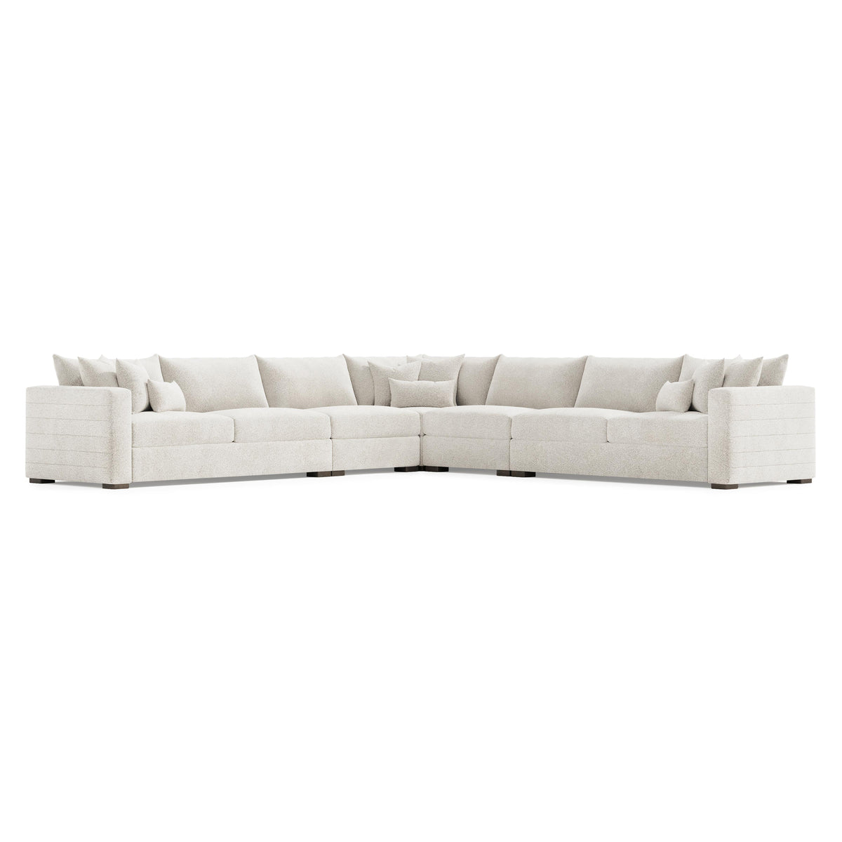 Helena Fabric Sectional Wood Foot