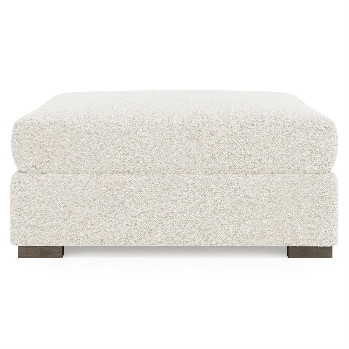 Helena Fabric Bumper Ottoman Wood Foot