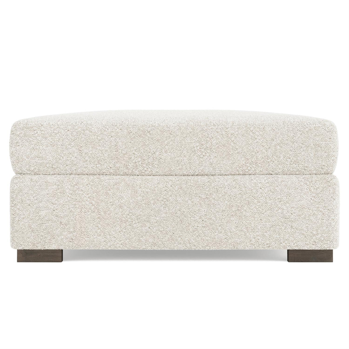 Helena Fabric Bumper Ottoman Wood Foot