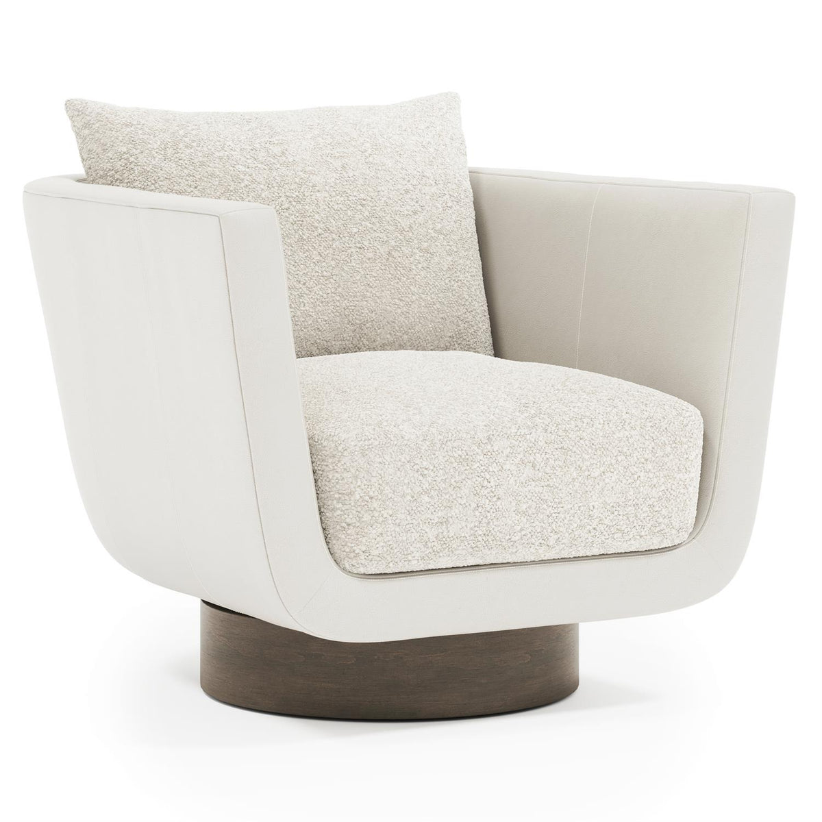 Gemma Leather-Fabric Swivel Chair