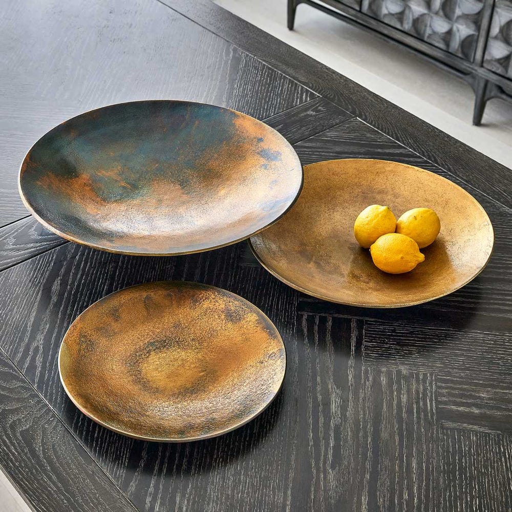 Aitana Metal Wall Decor - Antique Brass, S/3