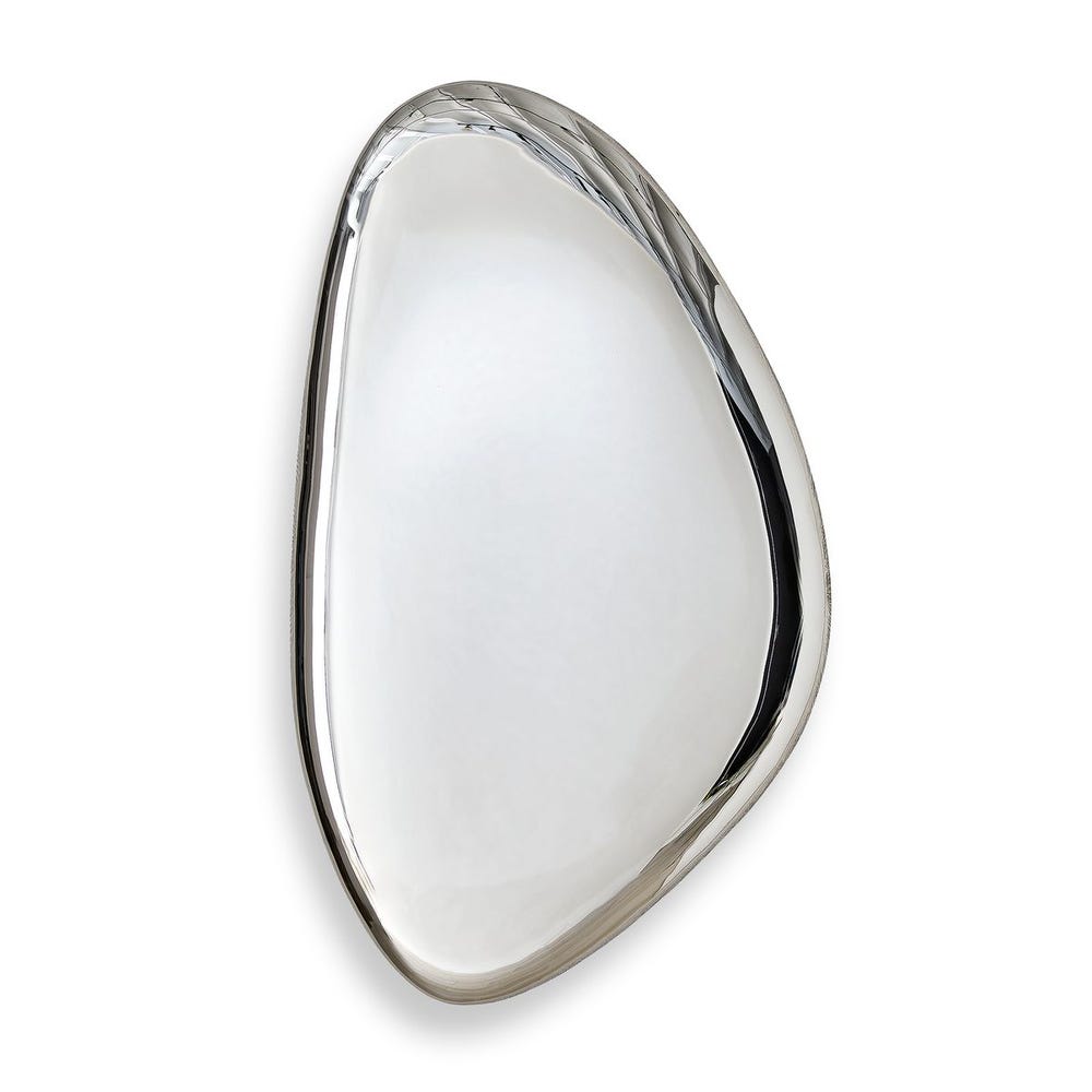 Jelly Bean Wall Sculpture - 26x16 Silver