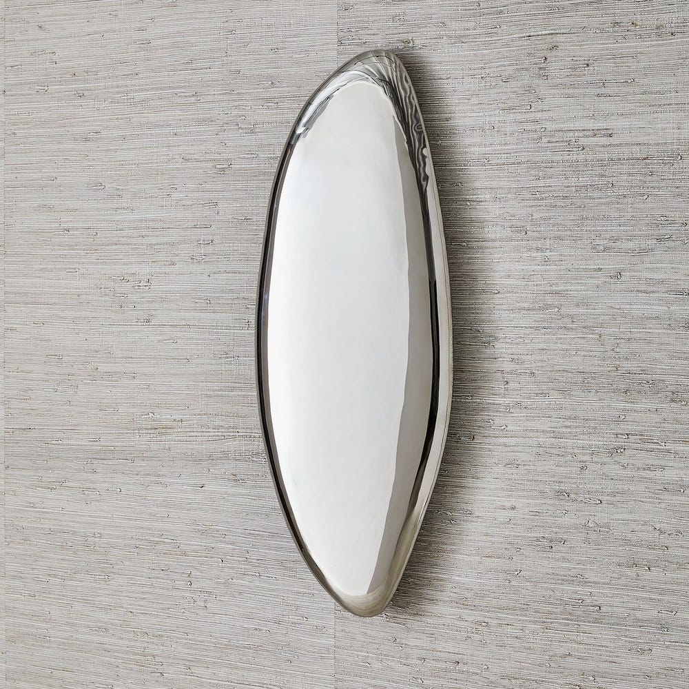 Jelly Bean Wall Sculpture - 42x18 Silver