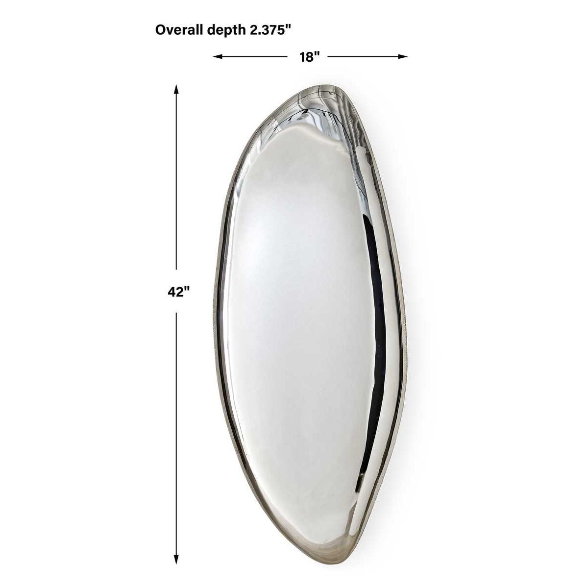 Jelly Bean Wall Sculpture - 42x18 Silver
