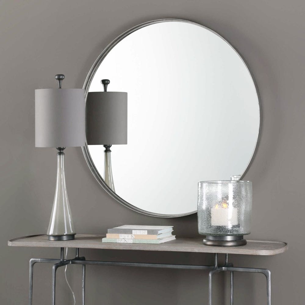 Agoura Round Mirror - 48 Silver