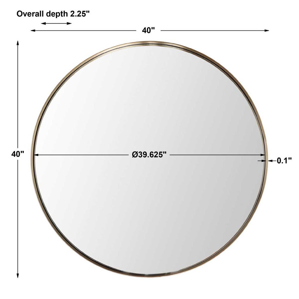 Padria Round Mirror - 40 Brass