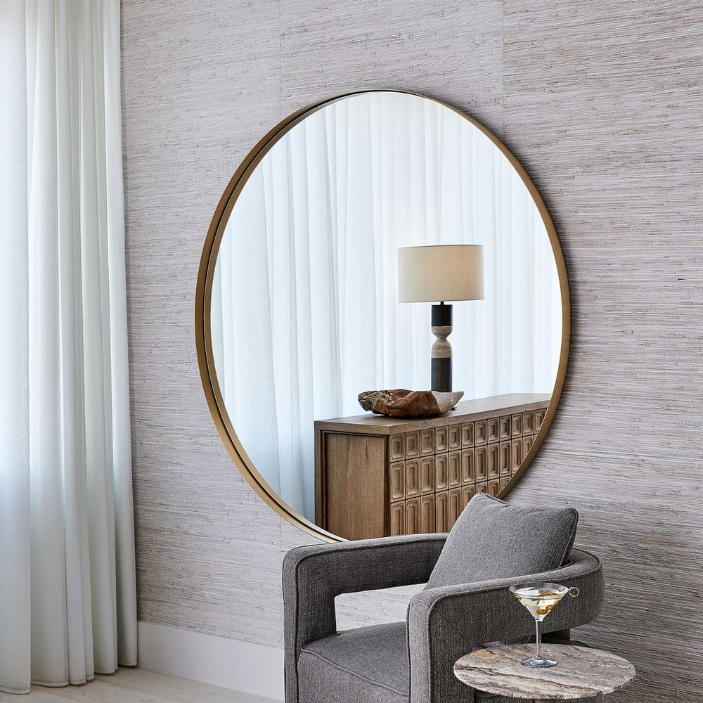 Padria Round Mirror - 60 Brass