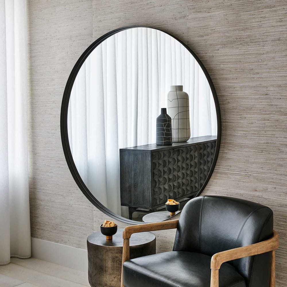 Padria Round Mirror - 60 Black