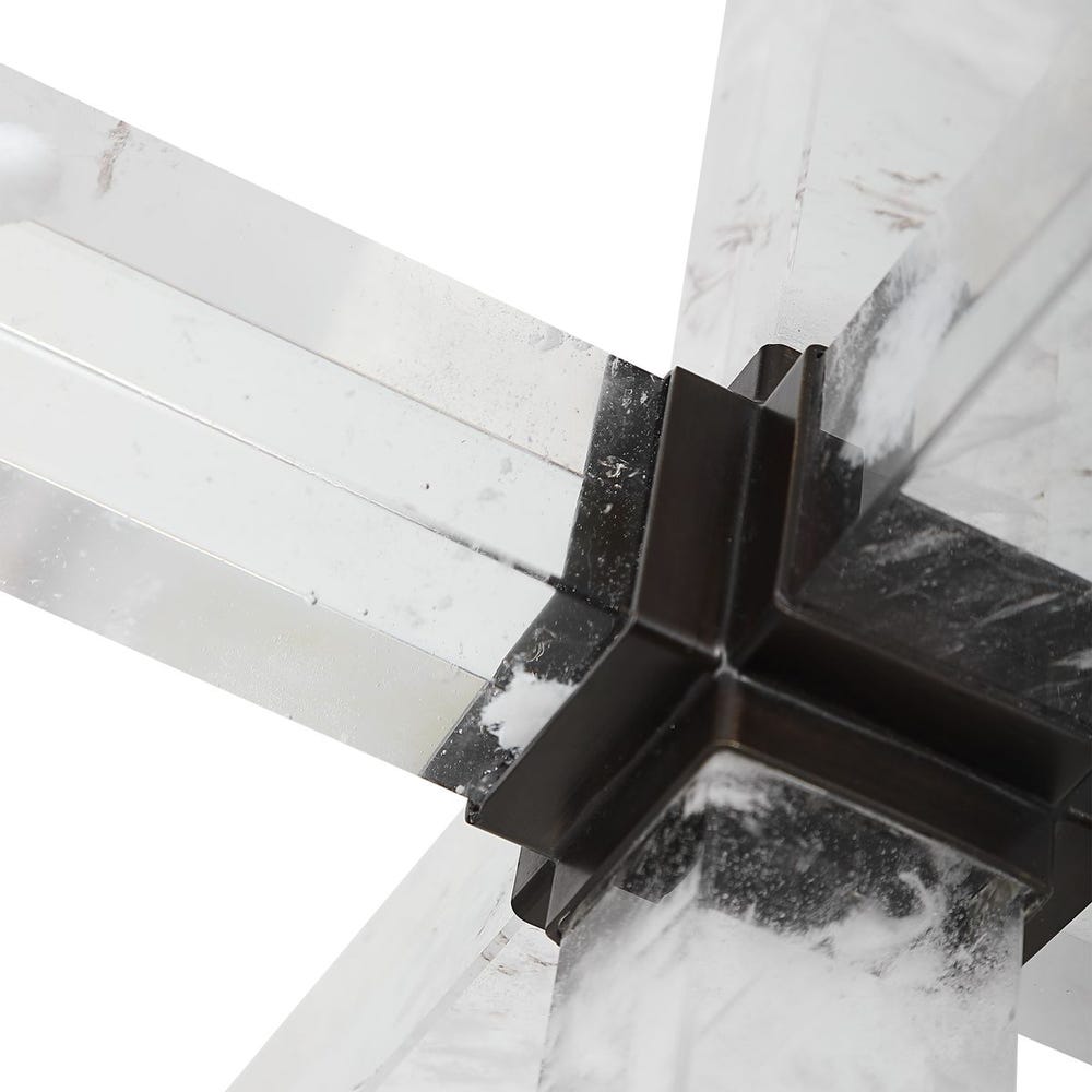 Double Cross Sculpture - Faux Quartz Crystal