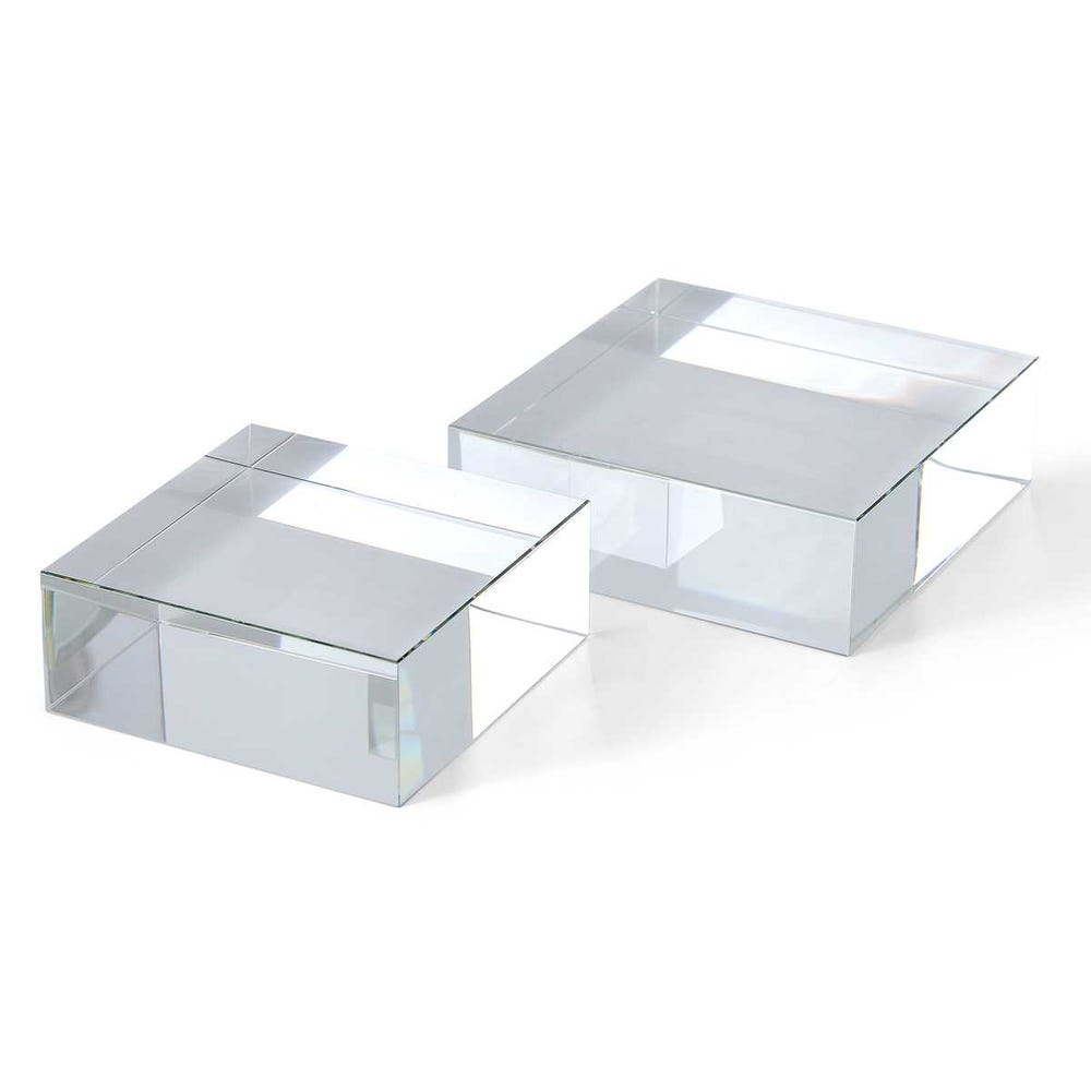 Square Risers/Sculptures, S/2 - Crystal