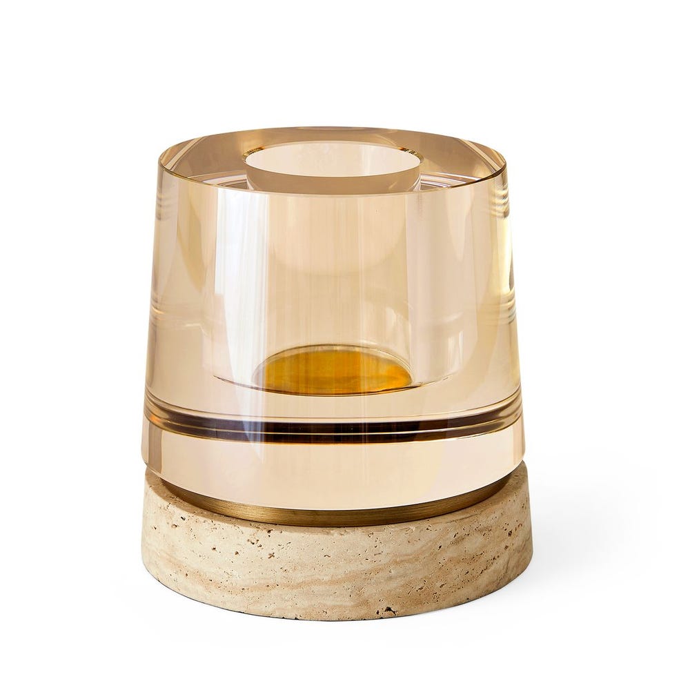 Optic Candleholder/Vase - Travertine