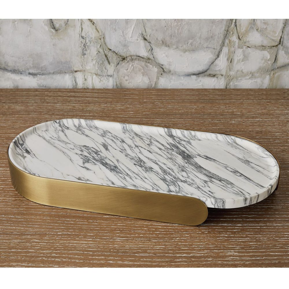 Lozenge Tray - Arabescato Marble
