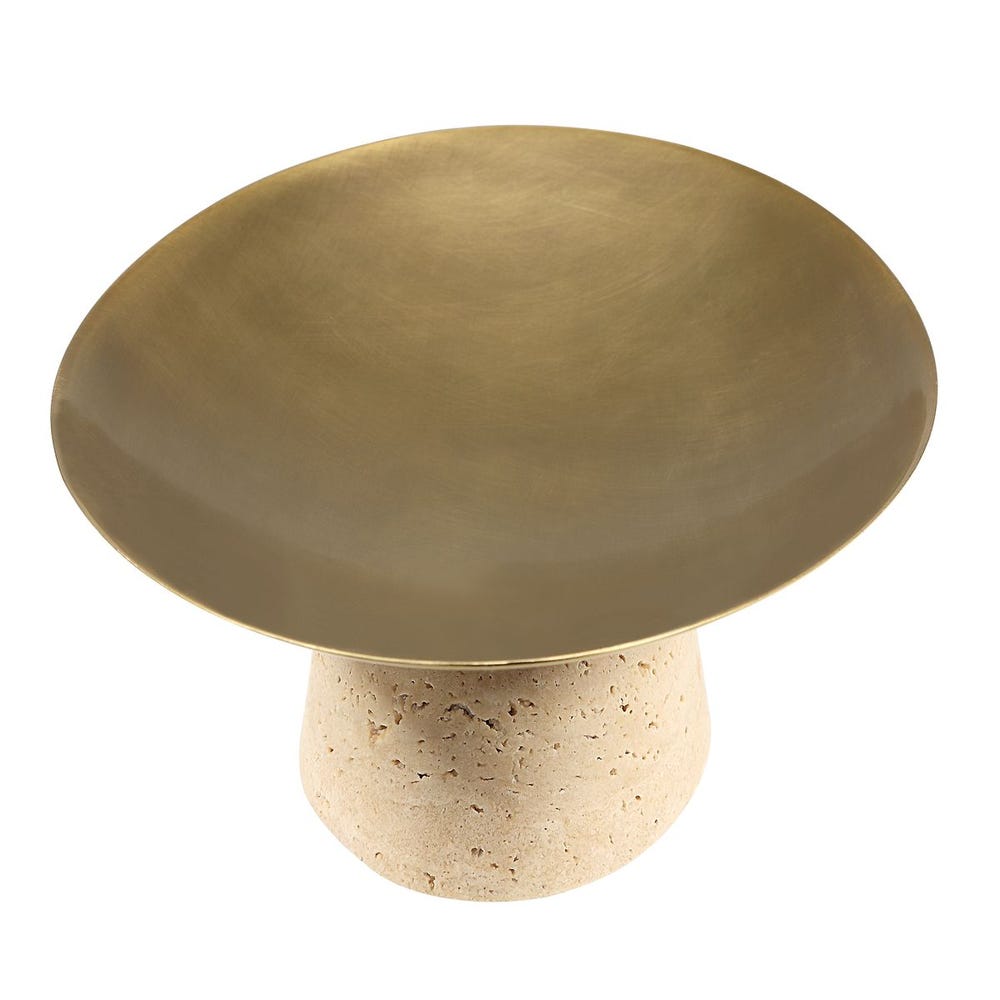 Coup de Grace Low Bowl - Travertine