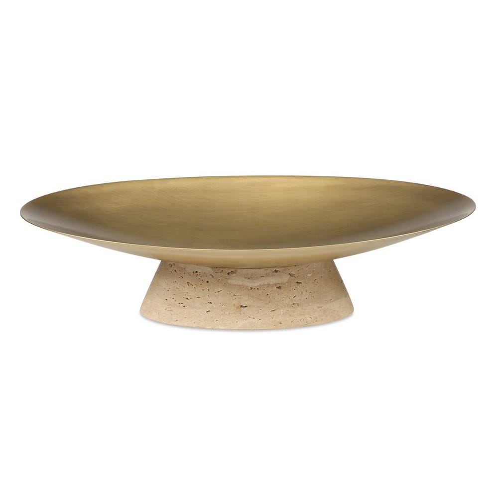 Coup de Grace Low Bowl - Travertine