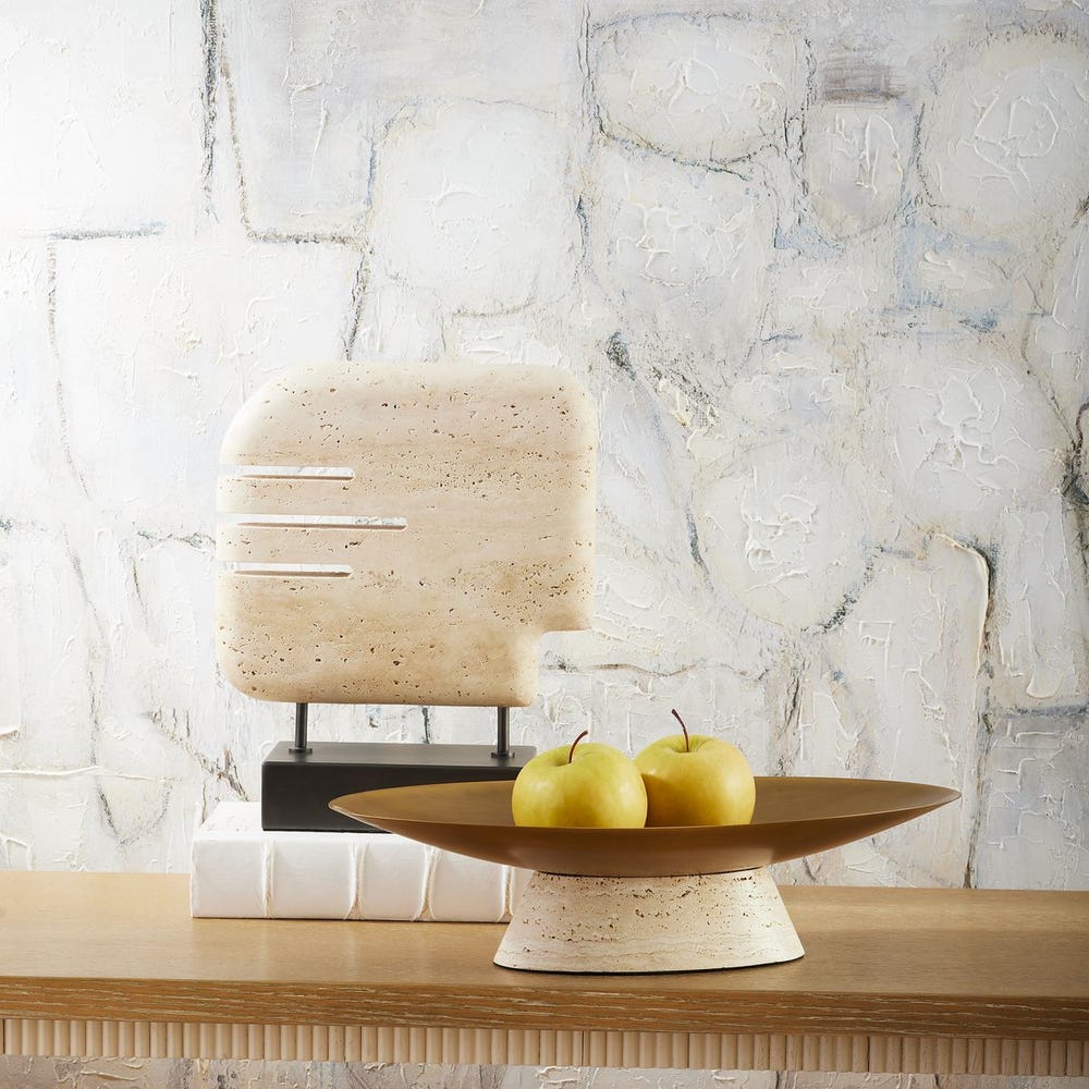 Coup de Grace Low Bowl - Travertine