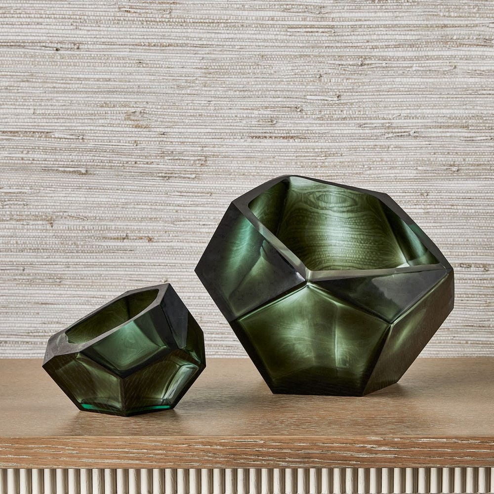 Emerald Short Vases, S/2