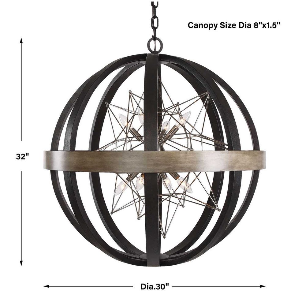Polaris, 8 Lt Chandelier - Large