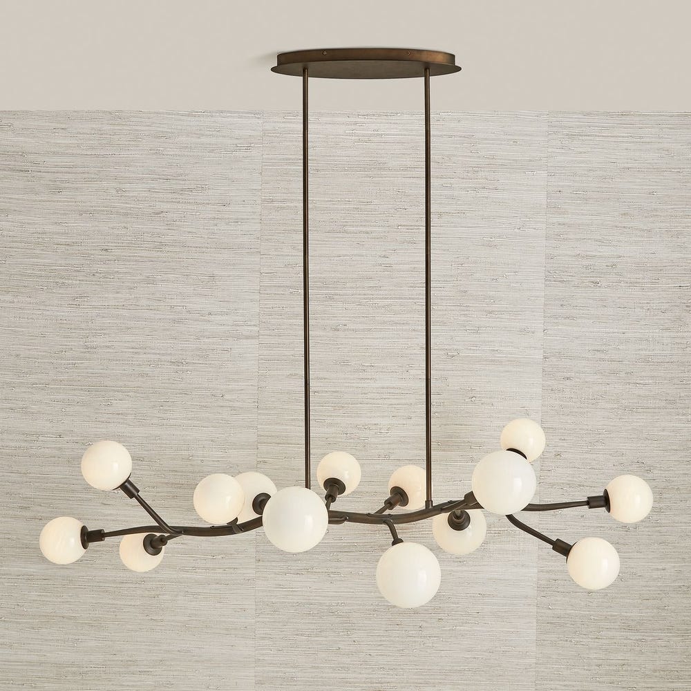 Meandering, 14 Lt Pendant - Bronze