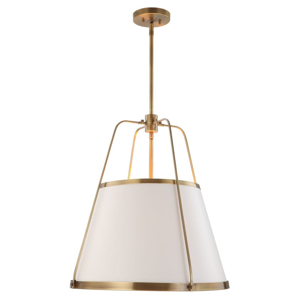 Leather Classic, 4 Lt Pendant - White