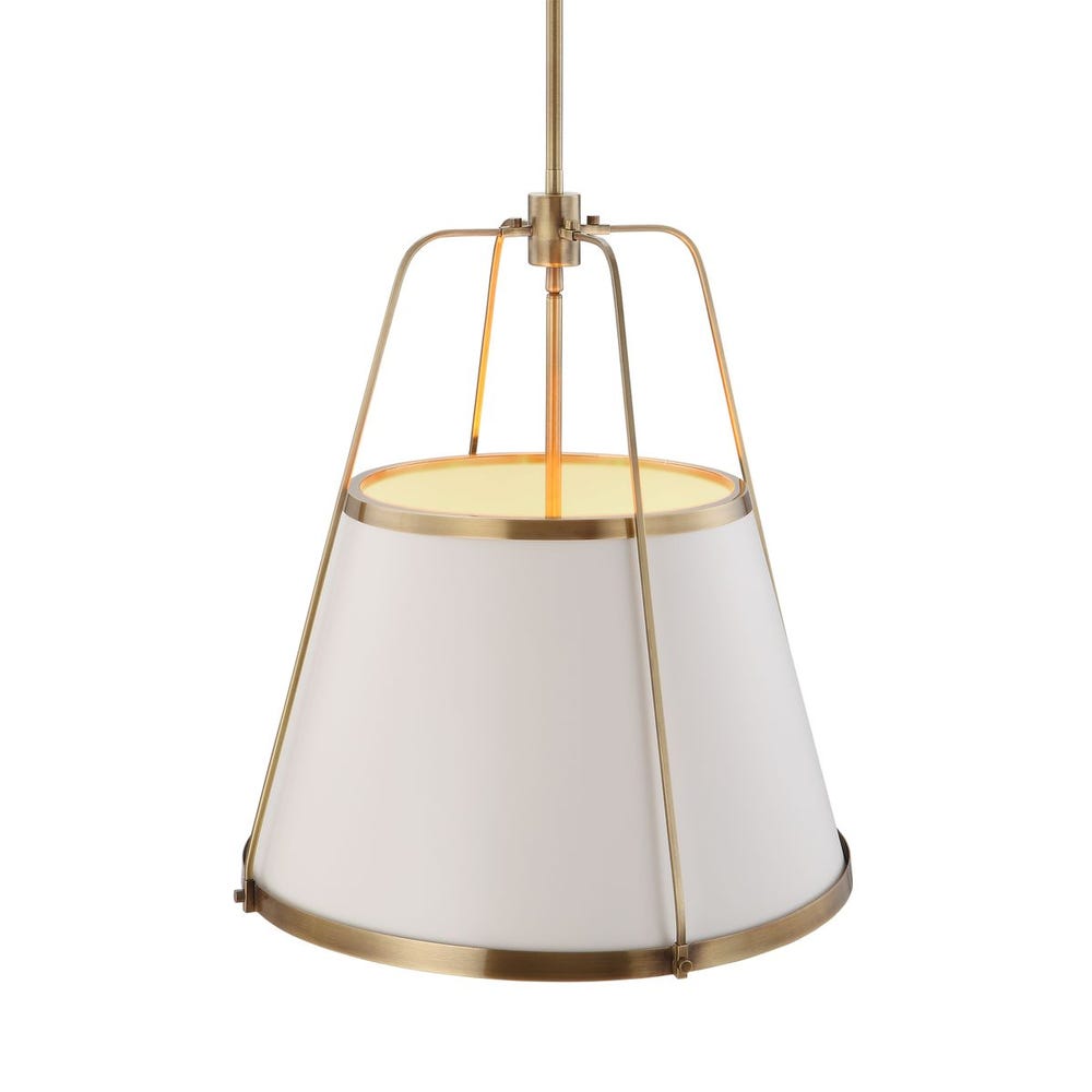 Leather Classic, 4 Lt Pendant - White