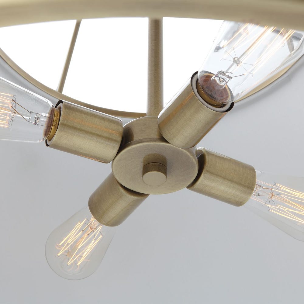 Leather Classic, 4 Lt Pendant - White