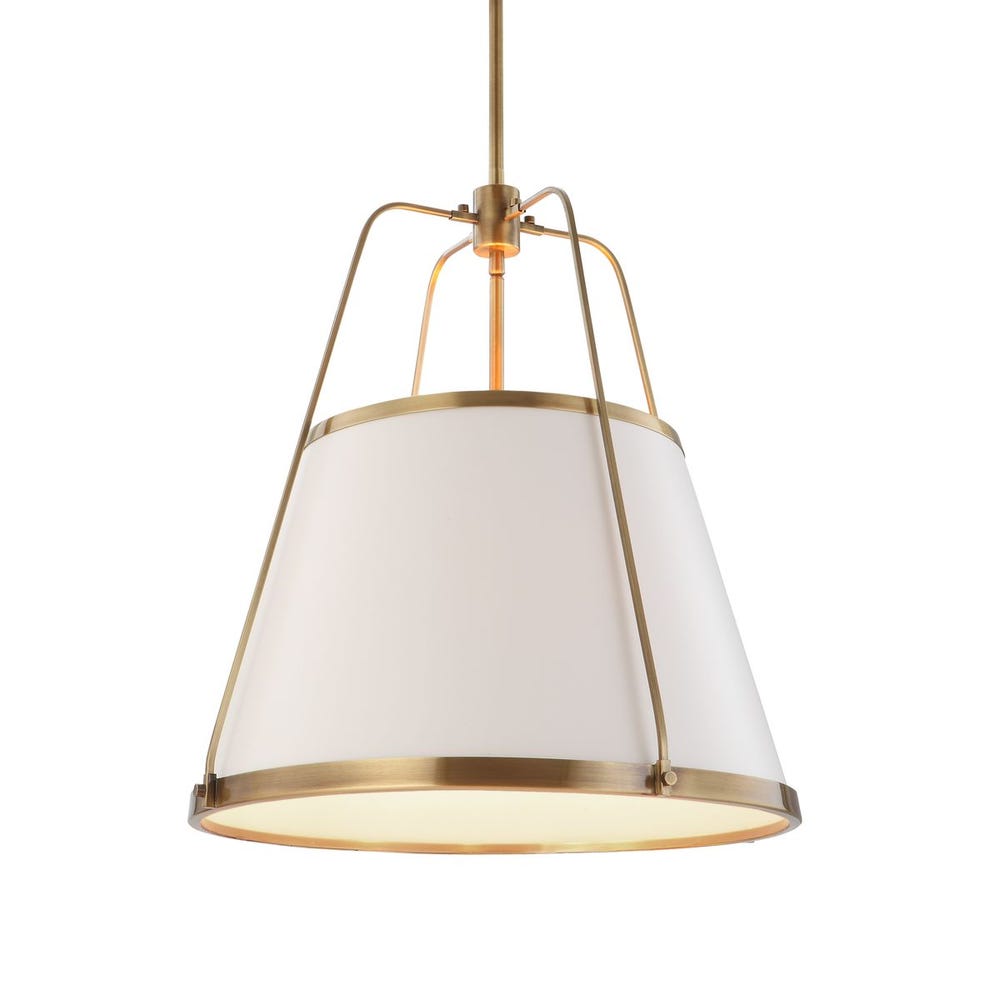Leather Classic, 4 Lt Pendant - White