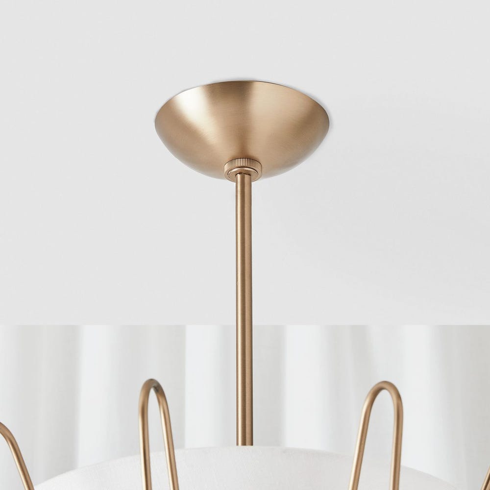 Boomerang, 4 Lt Pendant - Brass Grande